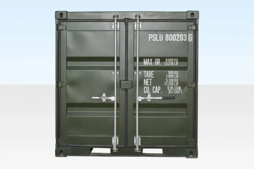 636-Portable-Space-Day2-2.5.18-8ft-Onetrip-Front-final-960x640-1 NEW 8FT SHIPPING CONTAINER (GREEN RAL 6007) FEATURES